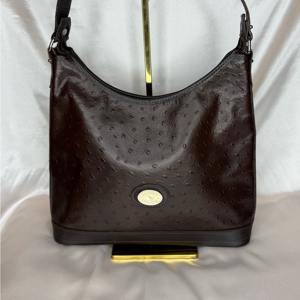 MT262 - Pre-Loved Vintage Dooney & Bourke Ostrich Shoulder/Hobo Leather Bag